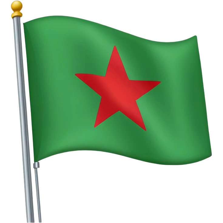 Create an emoji flag that contains contains contains top green midle white have black star the below color is red

 emoji