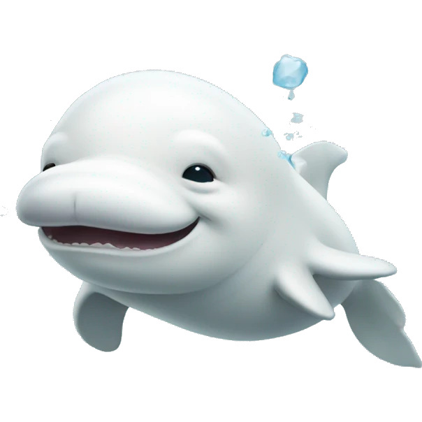 Beluga with seal emoji