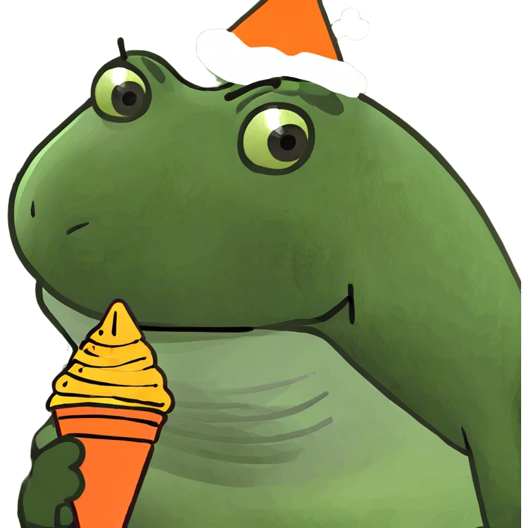 A purple bufo with a cone on its head emoji