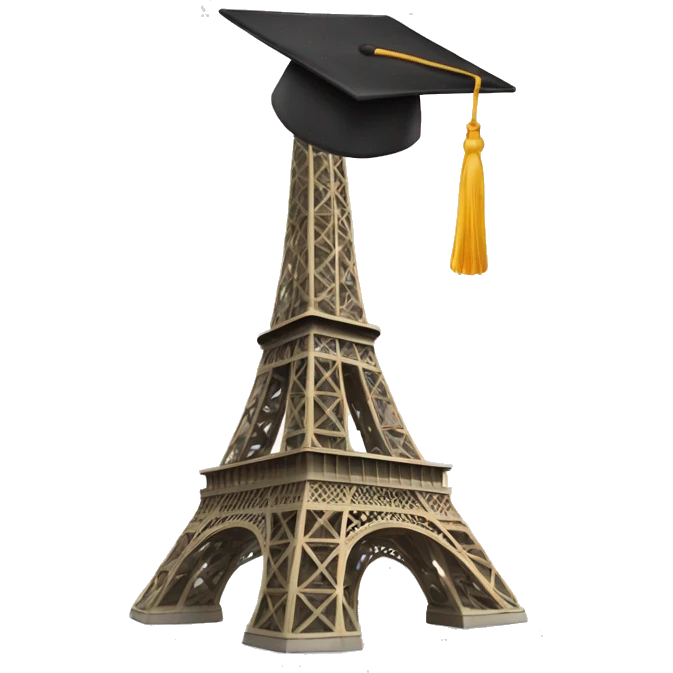 Eiffel Tower in a Graduate Cap emoji
