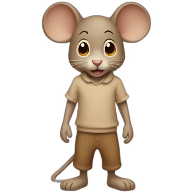 Jerry Mouse Cartoon beige brown colour full body emoji