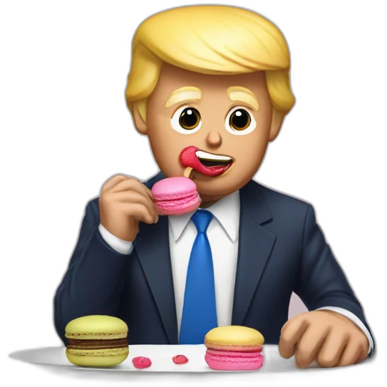 donald trump eating a french macaron emoji