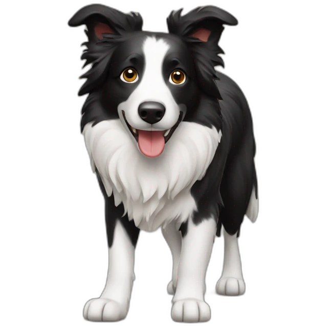 Walking a border collie emoji