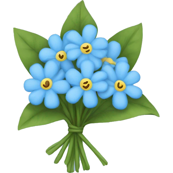 Bouquet of baby blue flowers  emoji