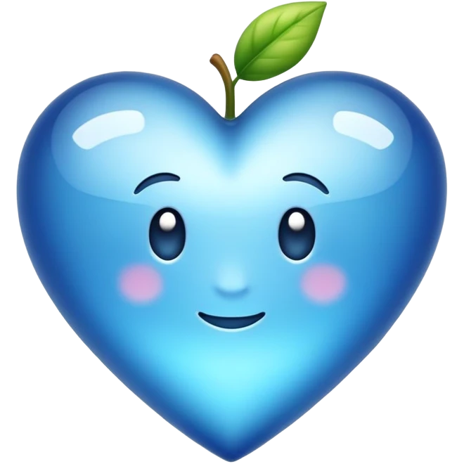 Ein blaues riesenherz emoji