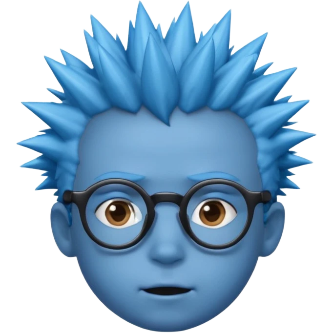 blue spiky haired kid with glasses emoji