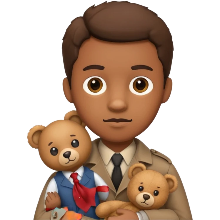 Detective with teddy bear toy  emoji