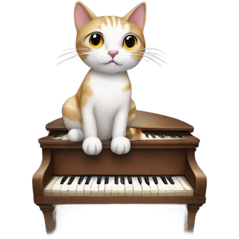 Cat playing the piano emoji