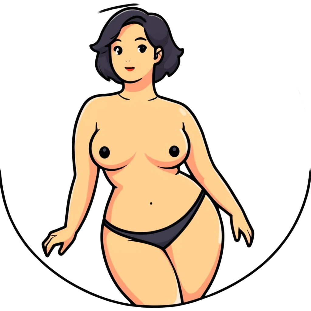 Woman with round bosom emoji