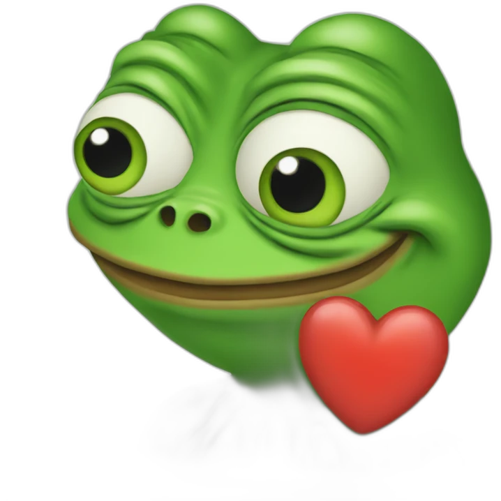Pepe the frog with heart emoji