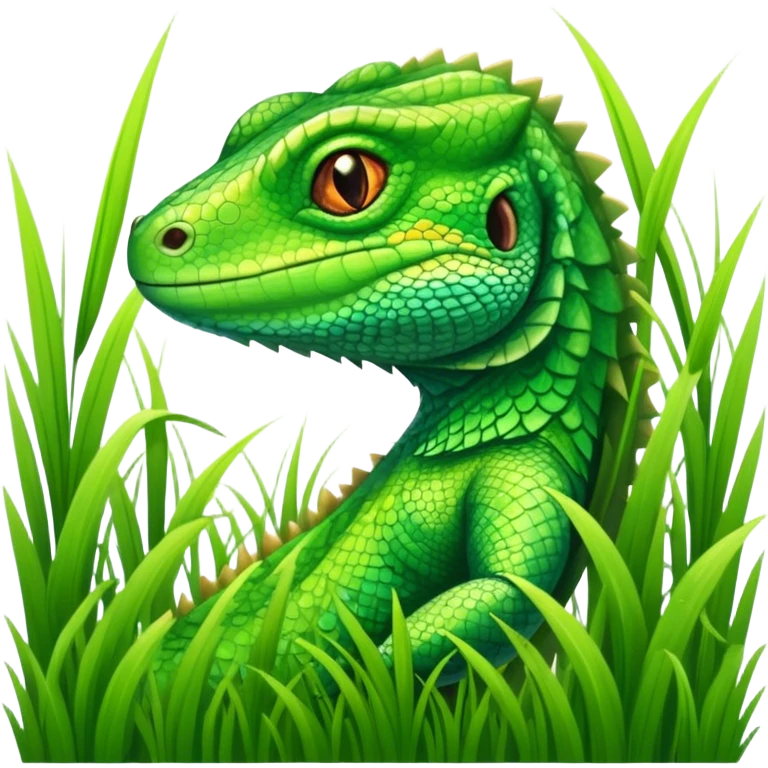 a lizard in tall grass emoji