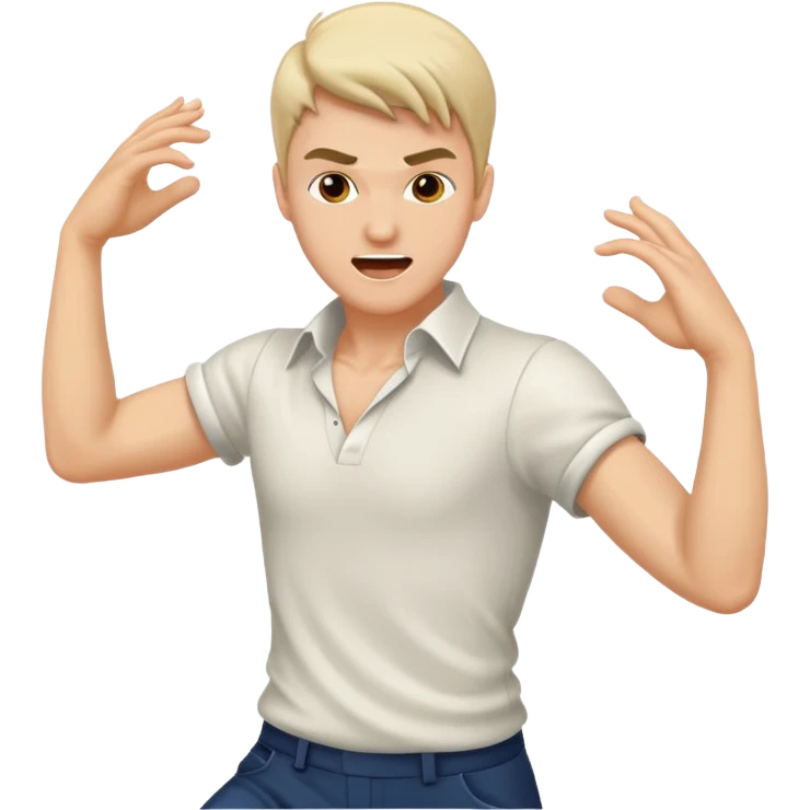 A man dancing aggressively  emoji