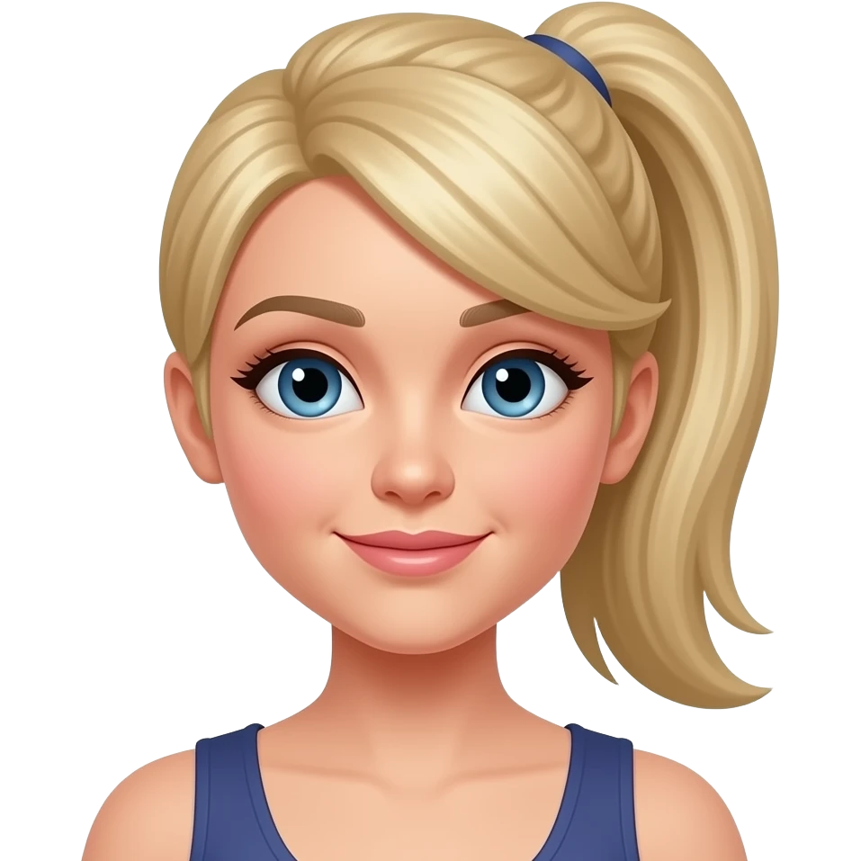 blonde female with ponytail emoji