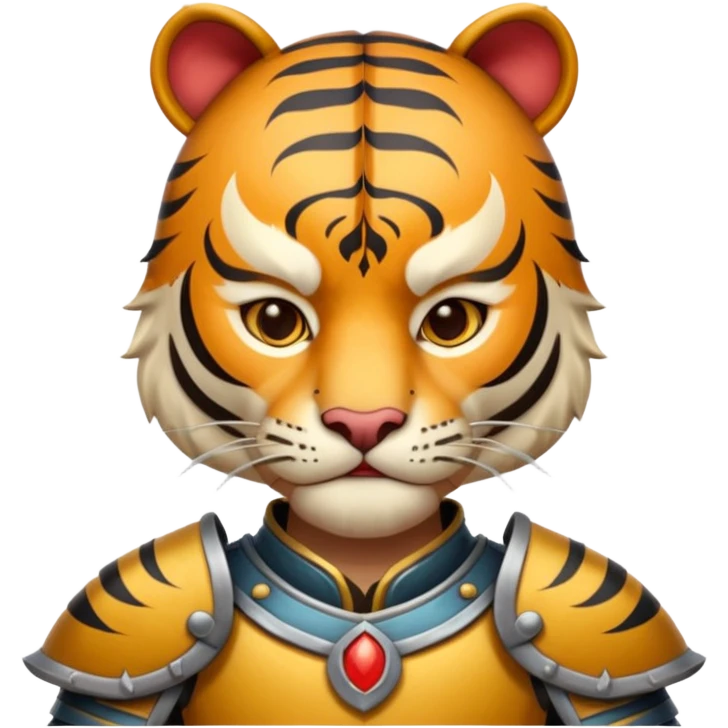 Ancient Chinese tiger warrior with traditional armor emoji