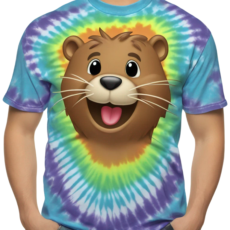Tye-dye tshirt with a beaver on it emoji