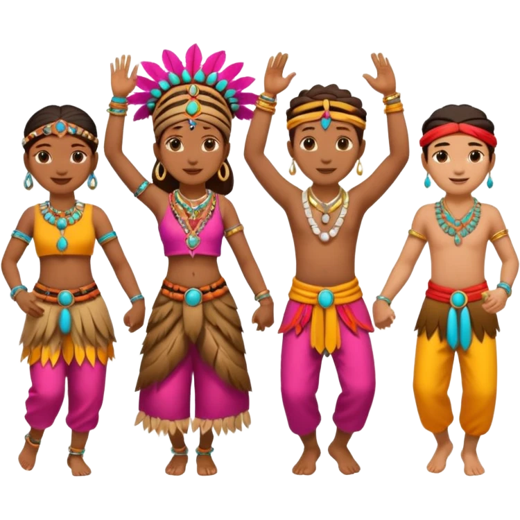 tribals dancing holding hands emoji