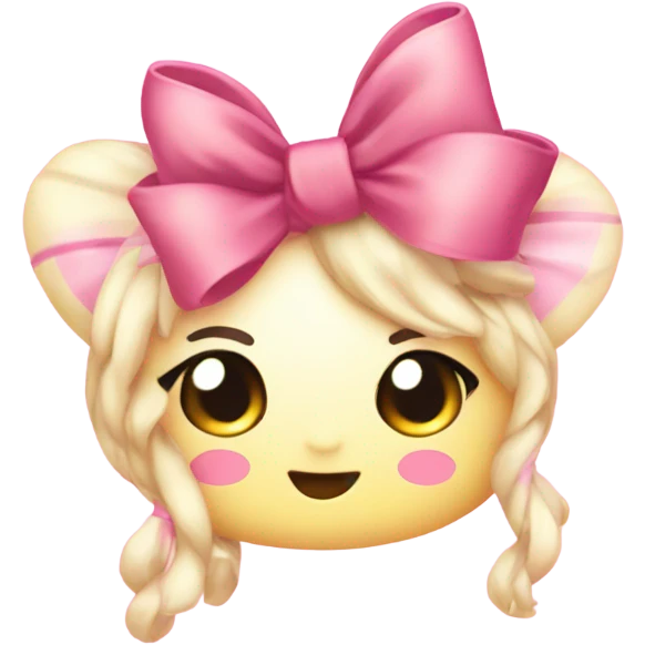 Coquette kawaii bow pink adorable sparkles emoji