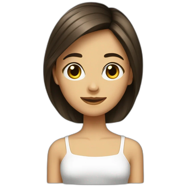 Fille brune cheveux court lisse emoji