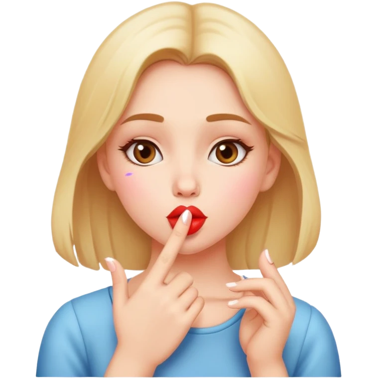 A girl blowing kisses emoji