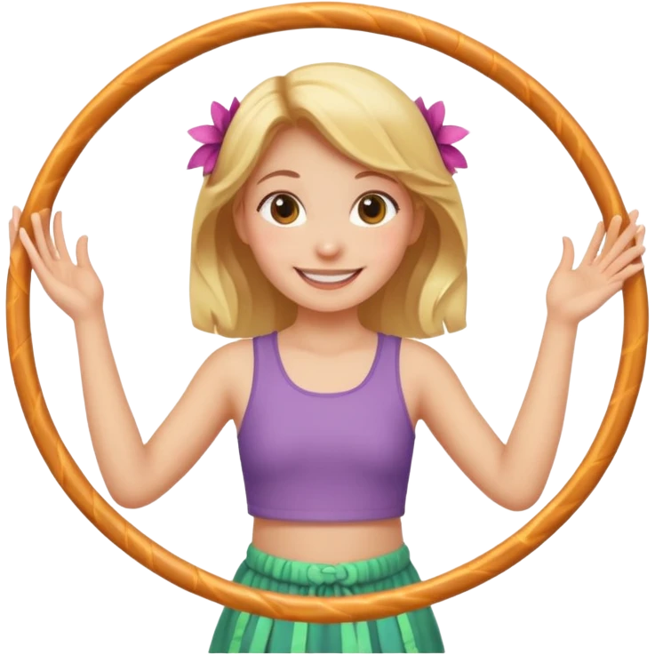 girl with  holding 2 hula hoops emoji