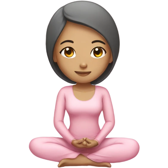asian yoga girl light pink clothes  emoji