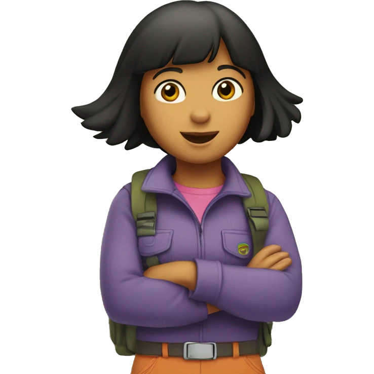 Dora over landing with a black sequoia  emoji