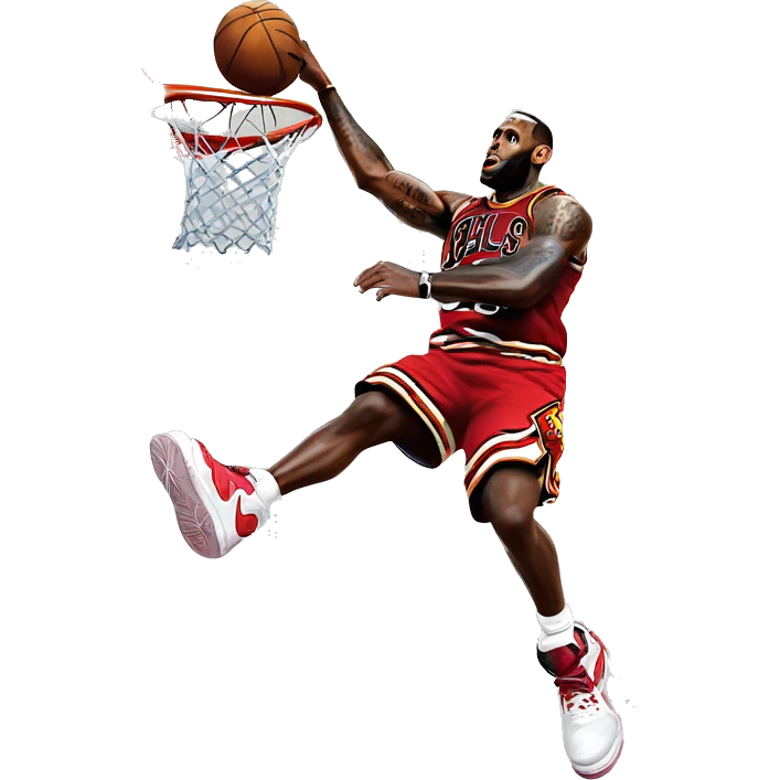 Lebron James dunking on Michael Jordan emoji