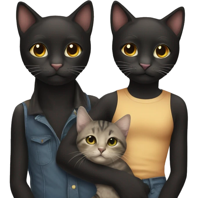 Cat gay and cat black emoji