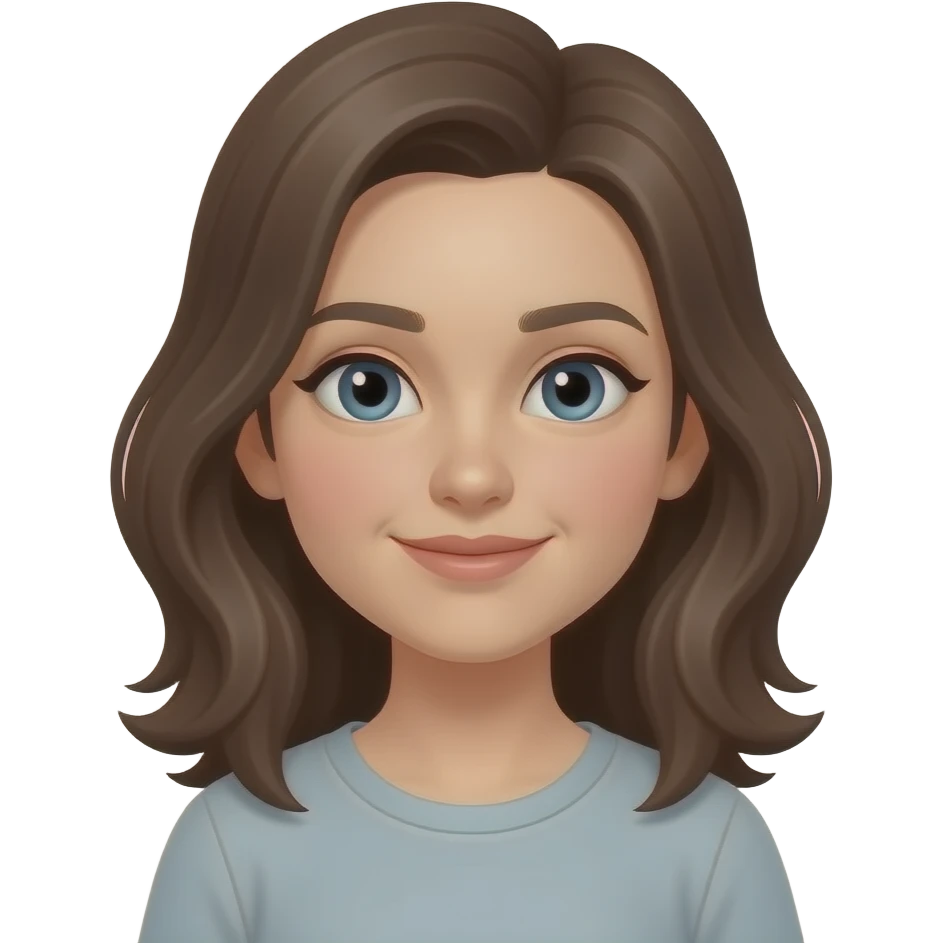 Igual a esta chica, con el cabello más largo emoji