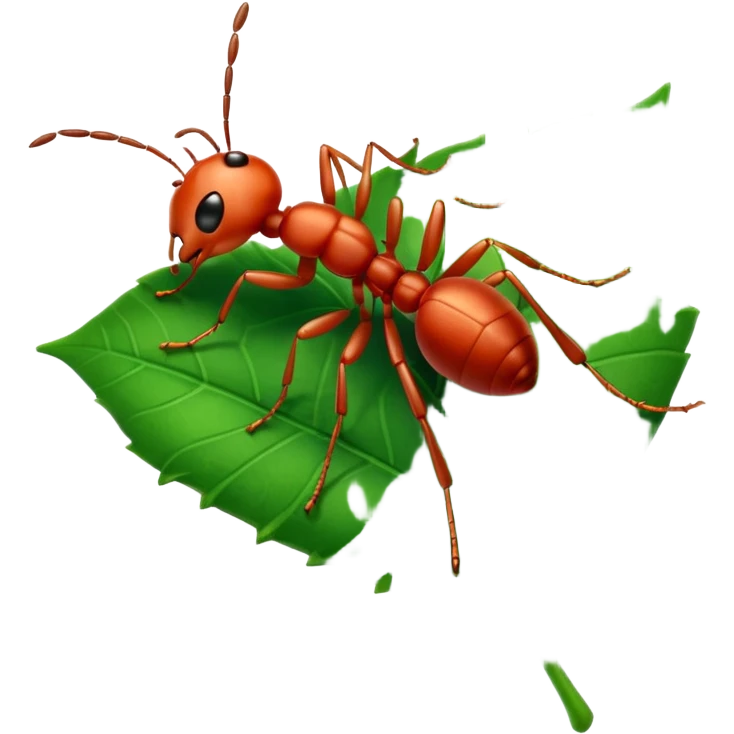 a red ant on leaf emoji