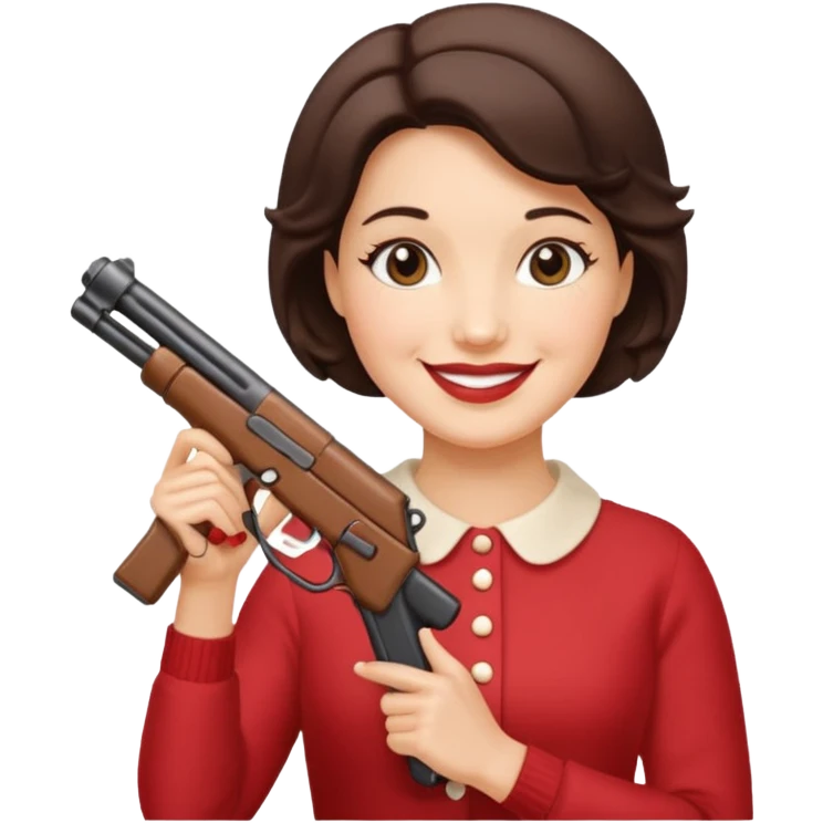 Betty Crocker with an Uzi emoji