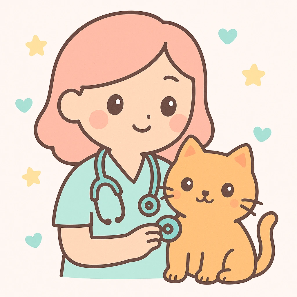 veterinarian examining a cat emoji