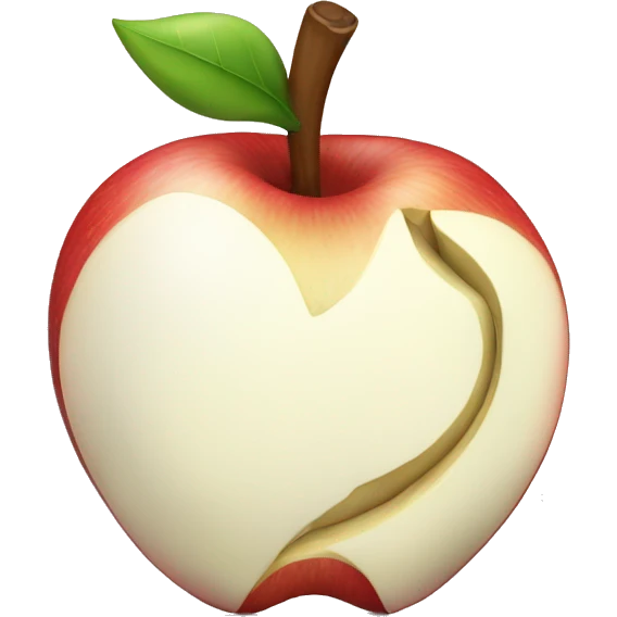 White apple with a bite taken out of it  emoji