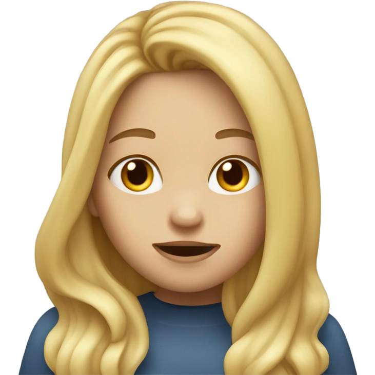  Blonde long hair girl eating emoji