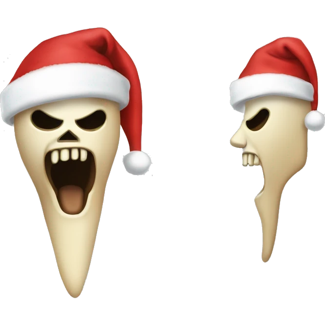 Scream mask wearing a Santa hat ￼ emoji