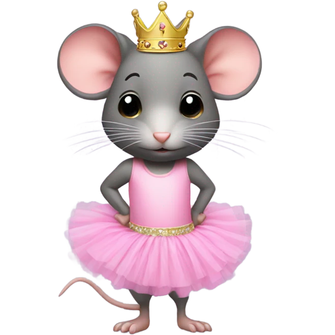 Small rat with pink tutu and leotard and crown  emoji