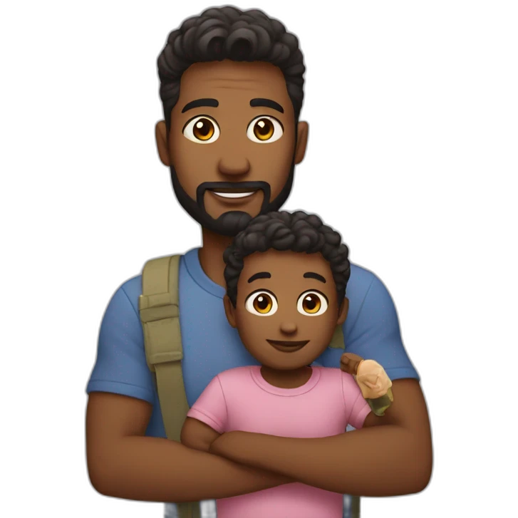 Designer dad with toddler emoji