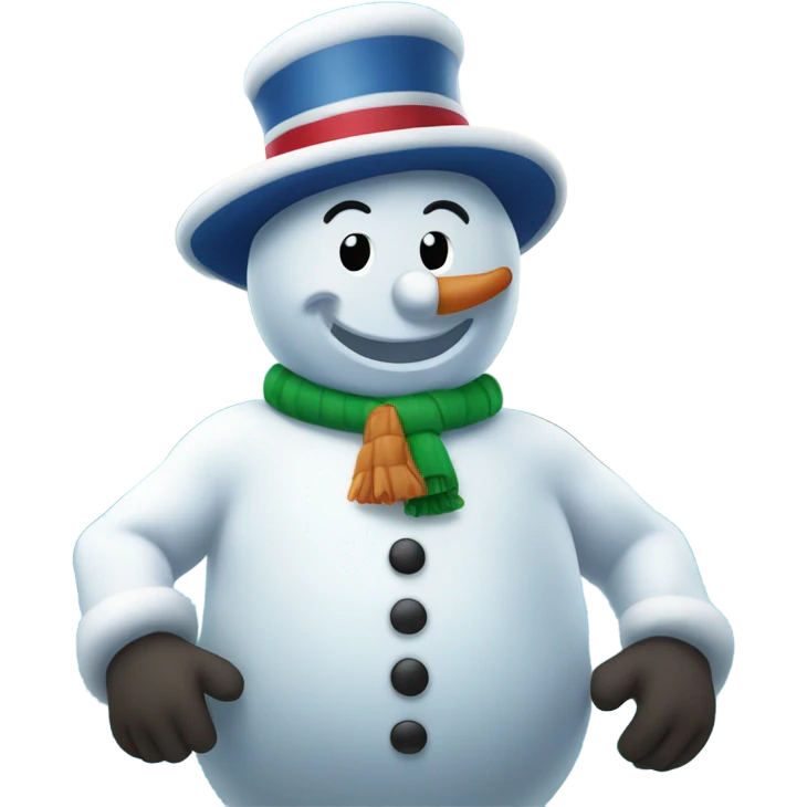 Frosty the Snowman standing in Puerto Rico island  emoji