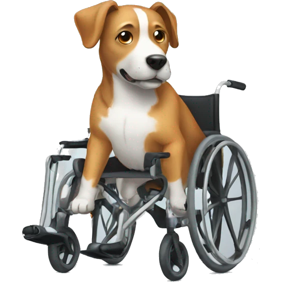 a dog in a wheelchair emoji