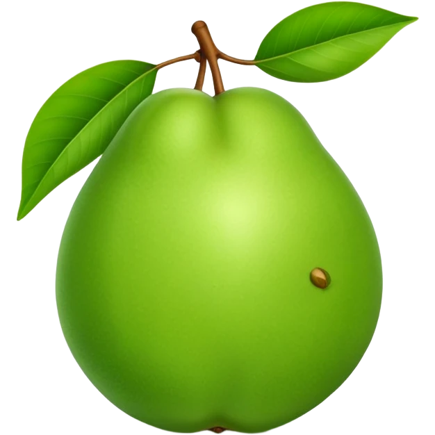 A whole green guava fruit with a smooth skin emoji