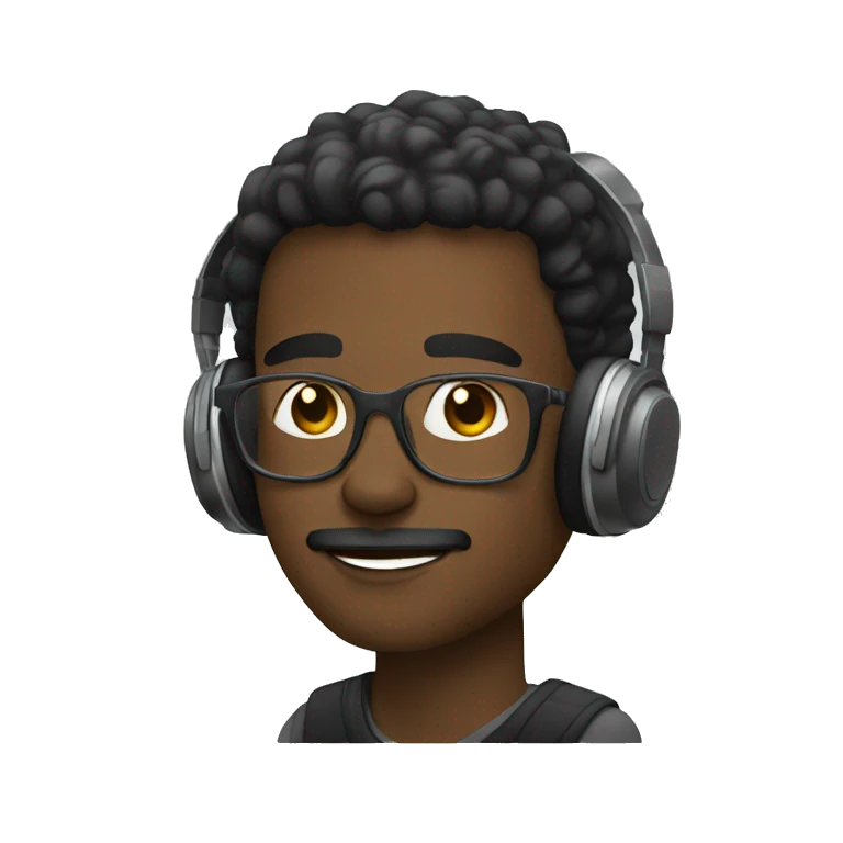 black man listening music emoji