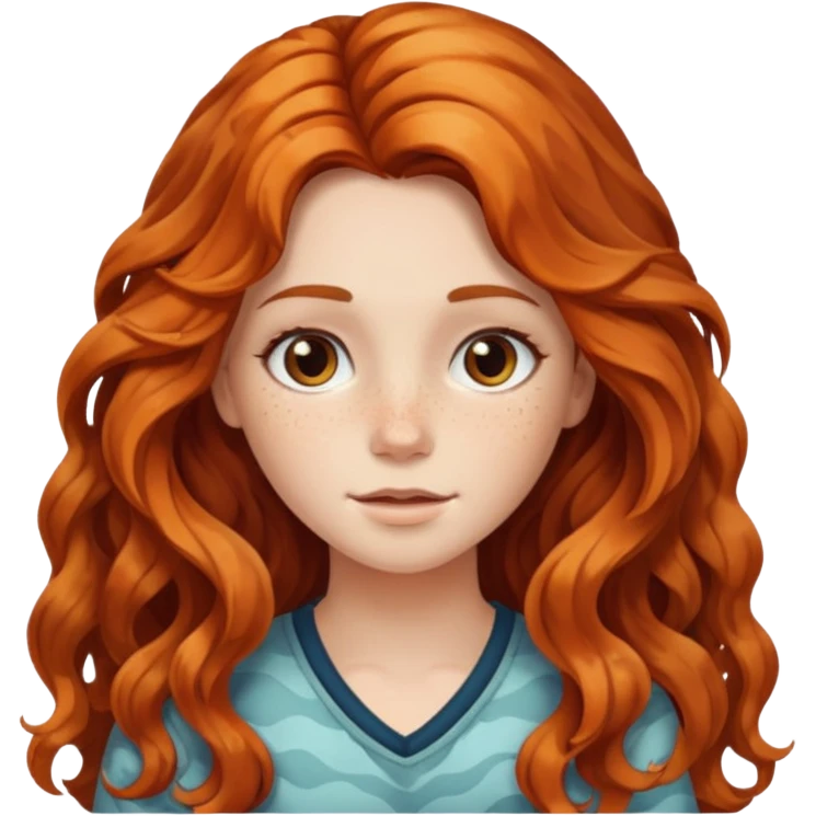 girl with long wavy calico hair emoji