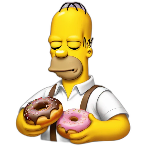 Homer simpson qui mange un donut emoji