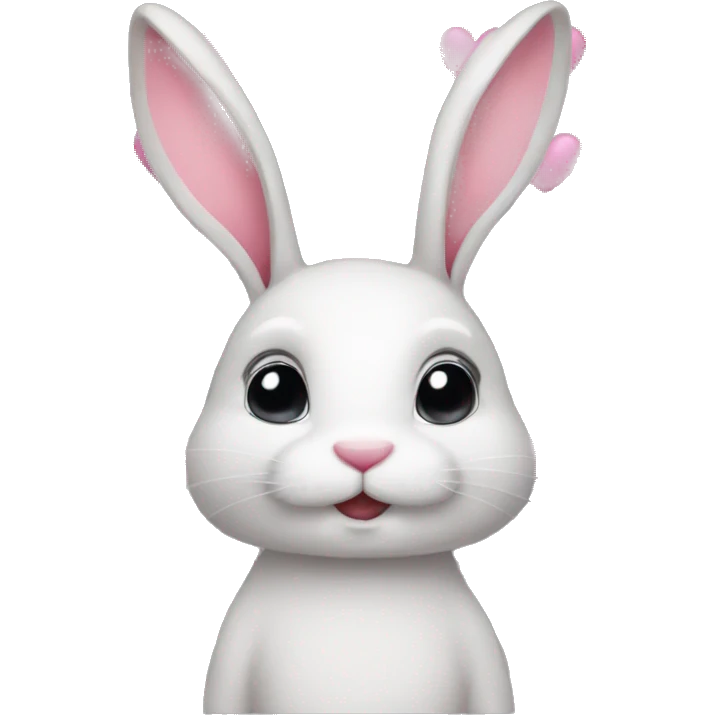 Rabbit with pink heart emojis emoji