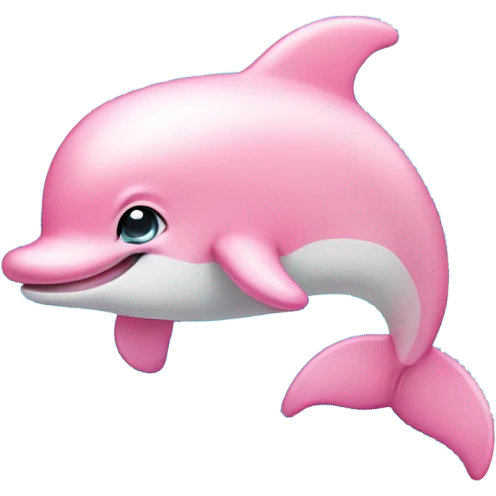 Cute baby pink dolphin emoji