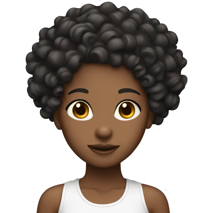 Girl whit curly hair black and skin white  emoji
