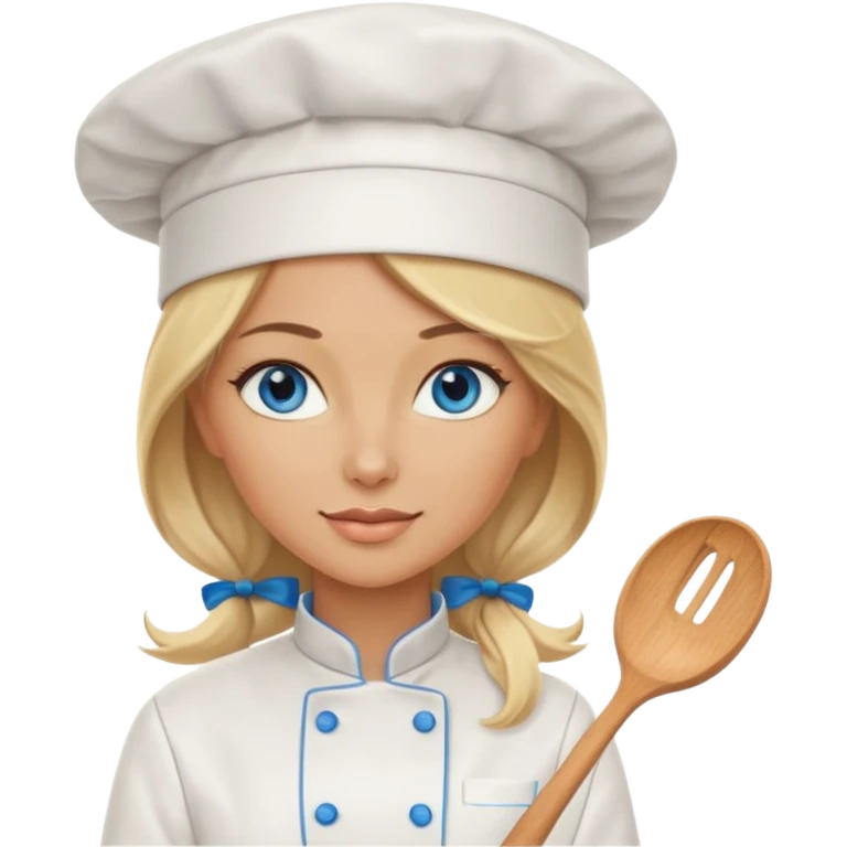 Sexy Long Blonde hair blue eyed female chef emoji