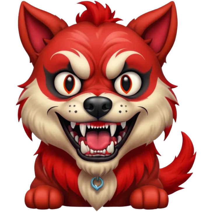 very tattoed scary looking dog with red hair emoji