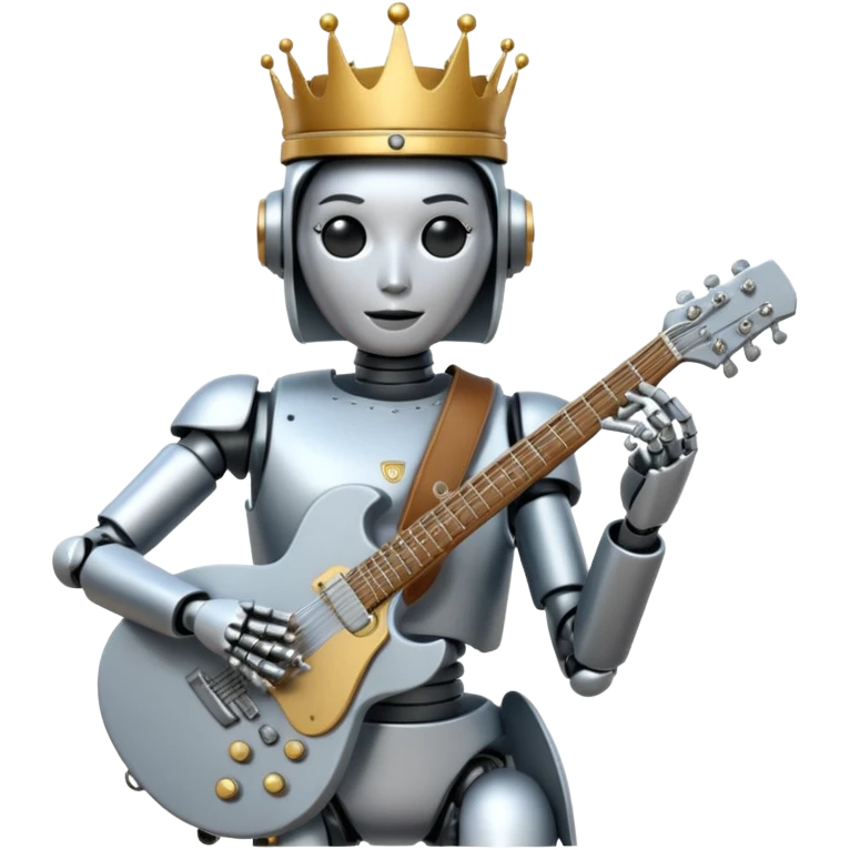 queen robot is playing on guitar emoji
