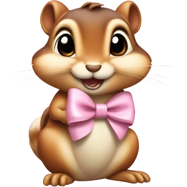 Chipmunk with light pink bow emoji